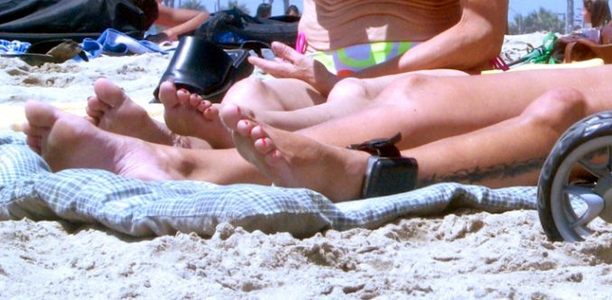 Guy In Line Behind Girls In Bikinis Notices An Ankle Monitor On One Girl