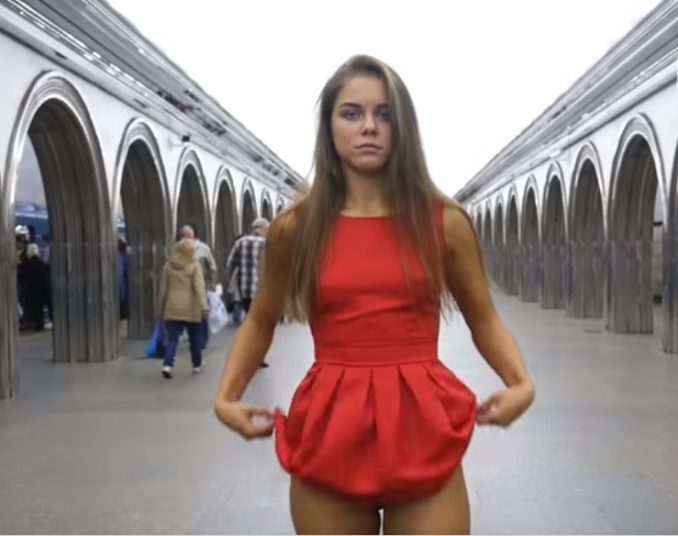 Anna Dovgalyuk Shows Her Panties In Public – Offers Odd Reason For Doing It