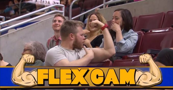 Flex Cam: Guy Flexes Muscles In Front Of Woman, Gets Humiliated