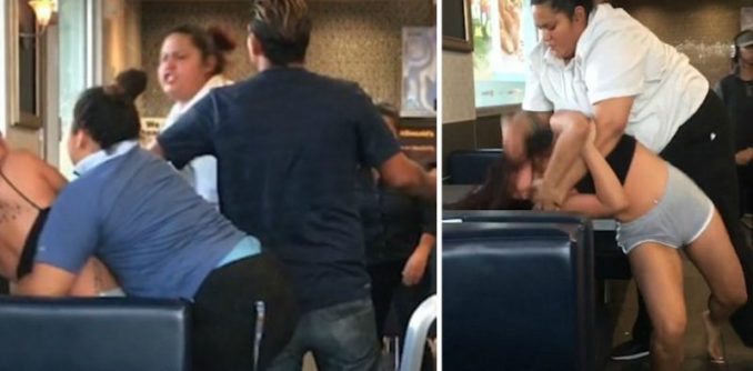 Boobs Go Flying As McDonald's Worker Clobbers Customer