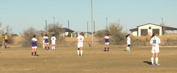 Girls Freeze In Middle Of Soccer Game At Siebel Soccer Park