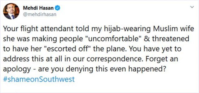 Medhi Hasan Muslim Woman Demands Seat Change Airline Threatens To Escort Her Off Plane