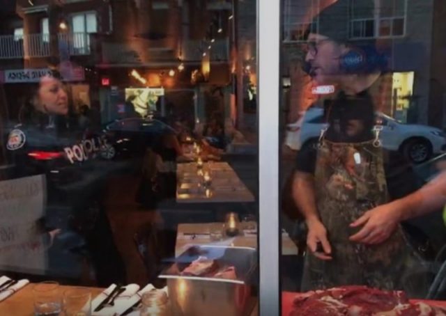 Michael Hunter Vegans Protesting Against Restaurant Are Horrified By Owner Revenge