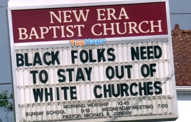 Pastor Michael Jordan Racist Church Sign