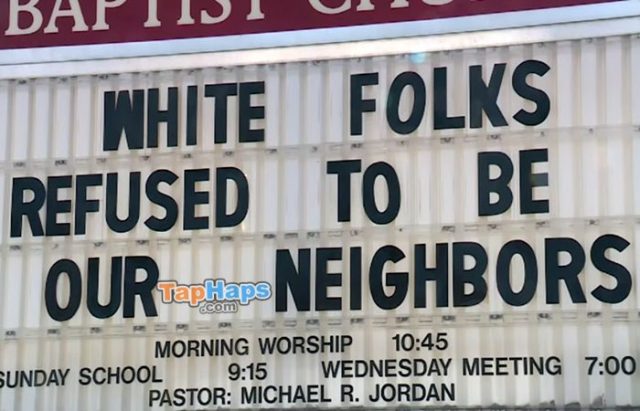 Pastor Michael Jordan Racist Church Sign