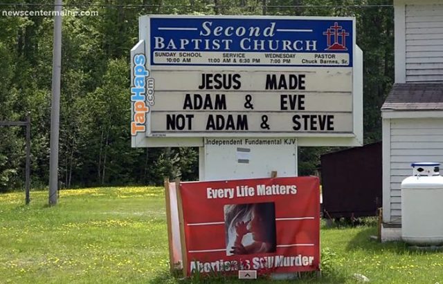 Pastor Josh Barnes Vandal Destroys Church Sign Aimed At LGBT Pastor Vows To Protect His Church From Future Vandalism