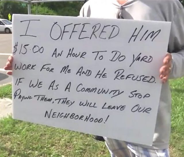 Ryan Bray Panhandler Refused Offer Of Money For Work Sign