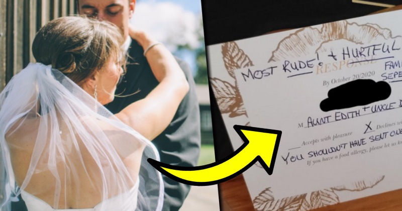 Aunt Scrawls Angry Message On RSVP After ‘Rude’ Wedding Invitation