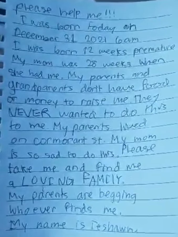 Baby Found Abandoned In Alaska With Heartbreaking Note From Mother